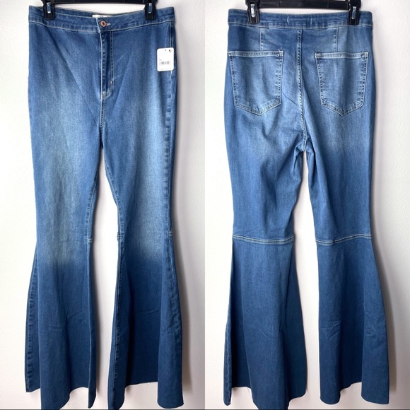 NWT Free People Just Float On Flare Jeans — Jericho Blue - Picture 4 of 8